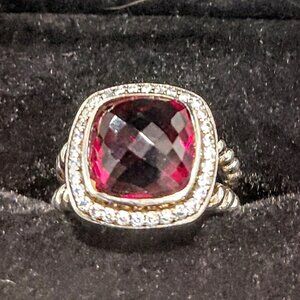 David Yurman Albion Ring with Garnet & Diamonds Size 7